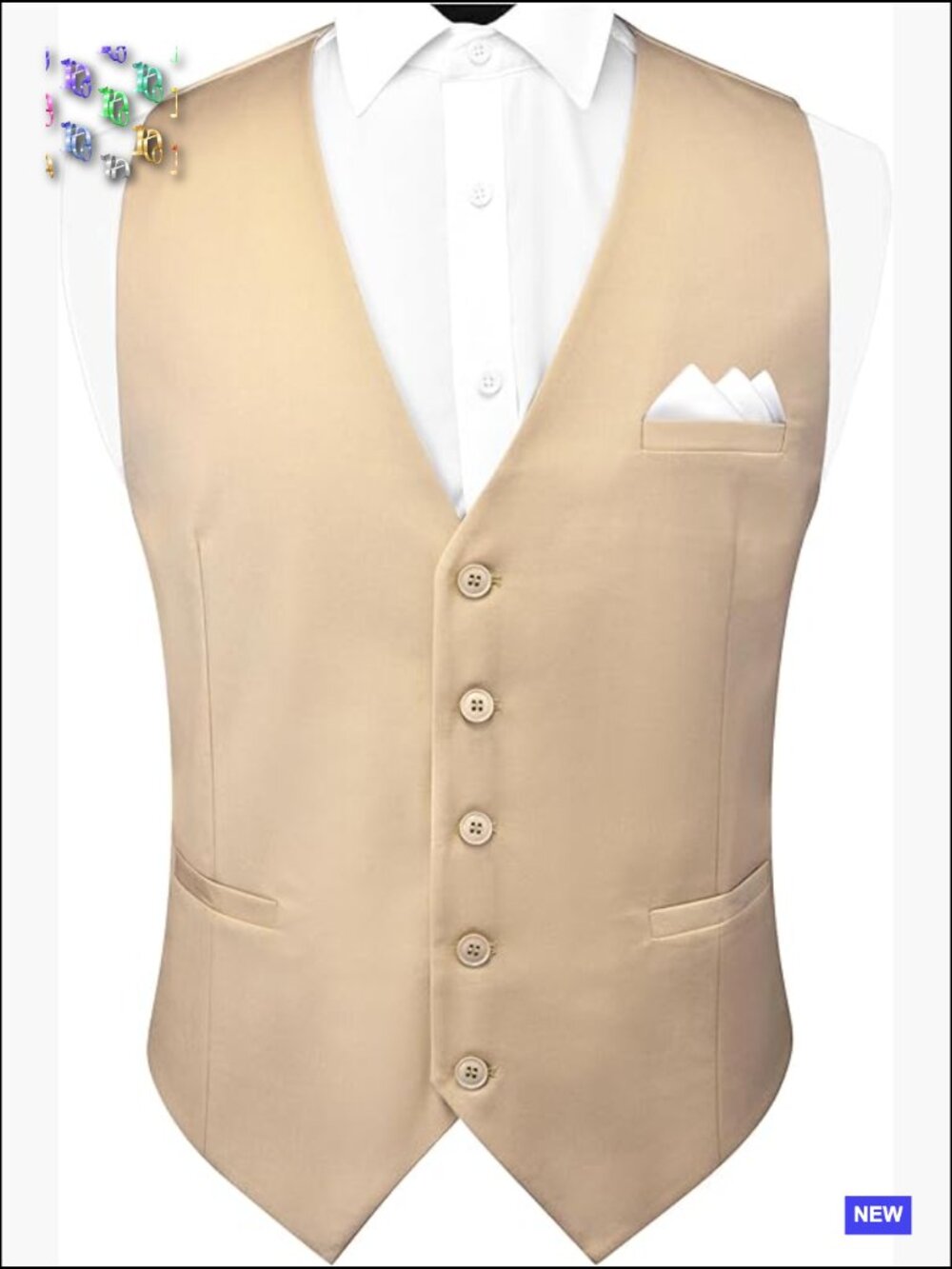 Men's Suit Vest Classic Fit V-Neck Formal Business Waistcoat Adjustable Strap